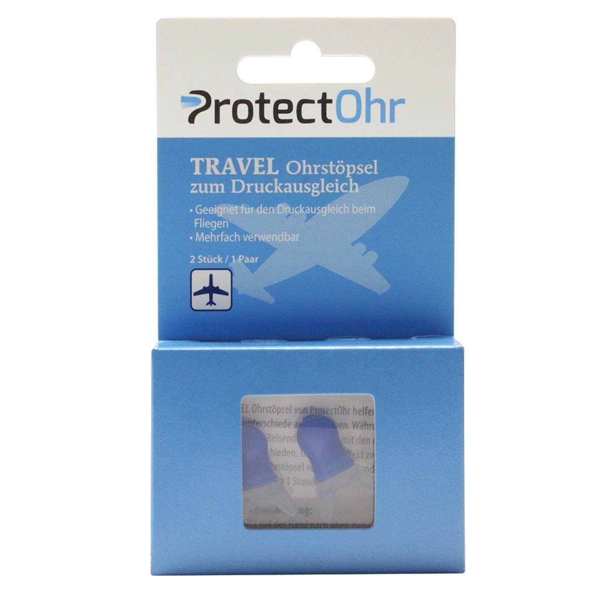 ProtectOhr Gehörschutzstöpsel Travel, Ohrstöpsel zum Druckausgleich im Flugzeug, ideal für Reisen