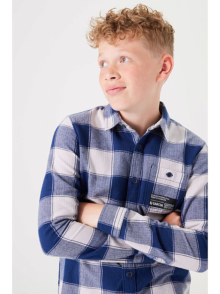 Garcia Hemd - Regular fit - in Dunkelblau/ Weiß günstig kaufen 140/146