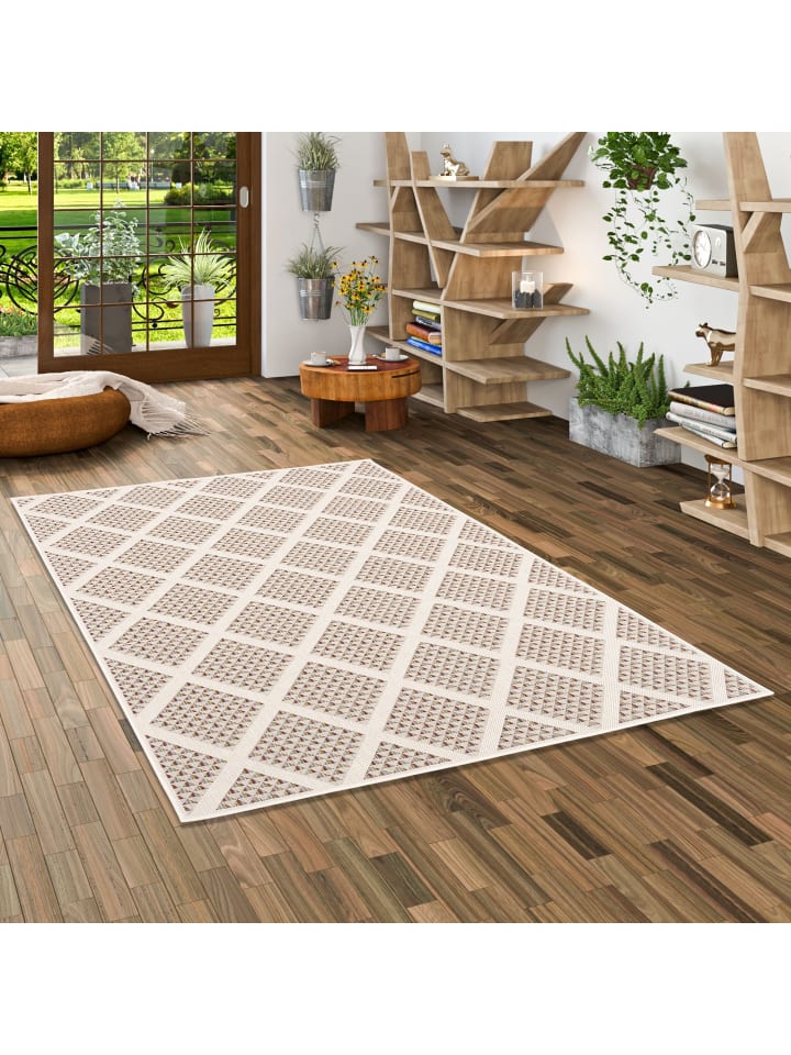 Pergamon In & Outdoor Teppich Flachgewebe Campus Modern in Beige günstig kaufen