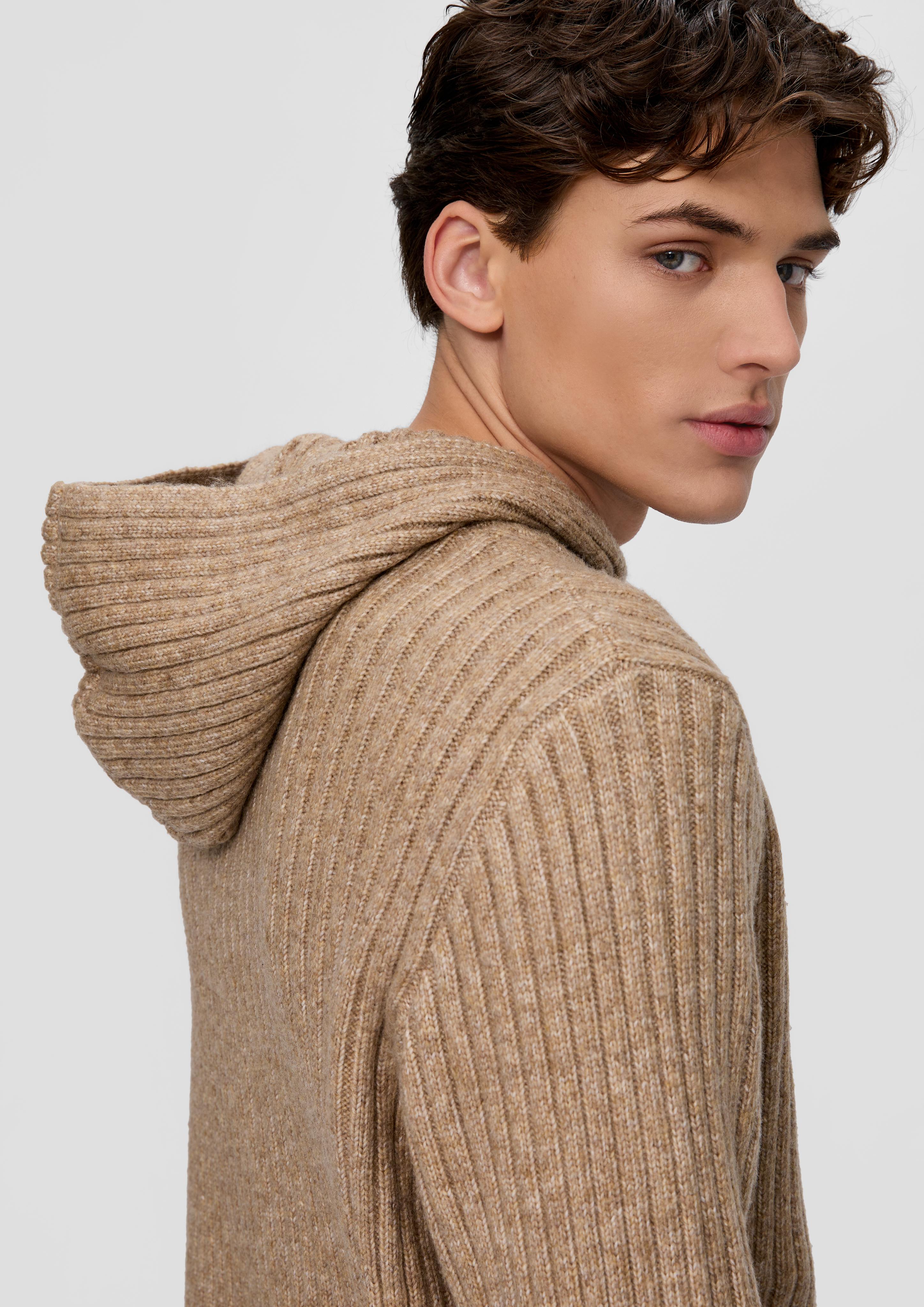 Strick-Hoodie mit Rippstruktur  2134619-82W0