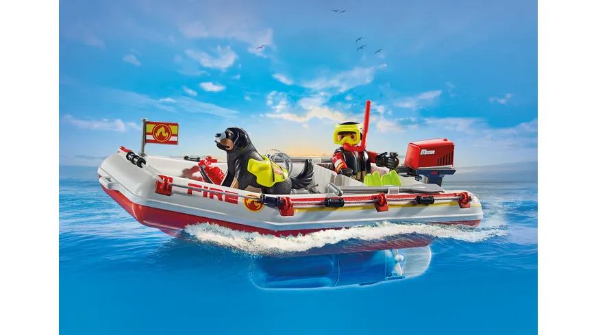 PLAYMOBIL 71464 ACTION HEROES Feuerwehrboot mit Aqua Scooter