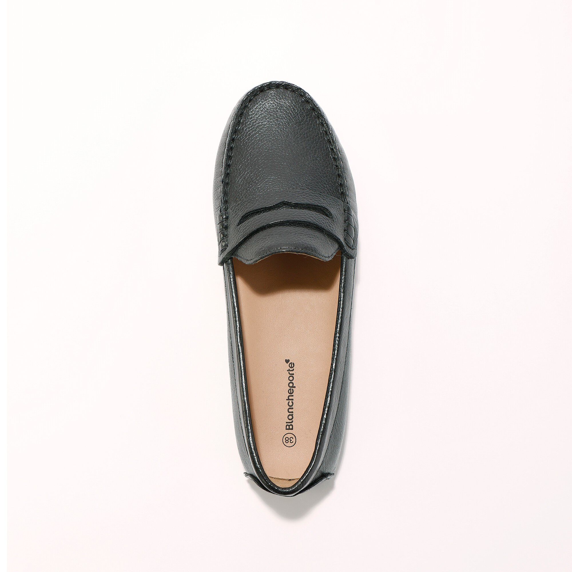 Mocassins en cuir grainé