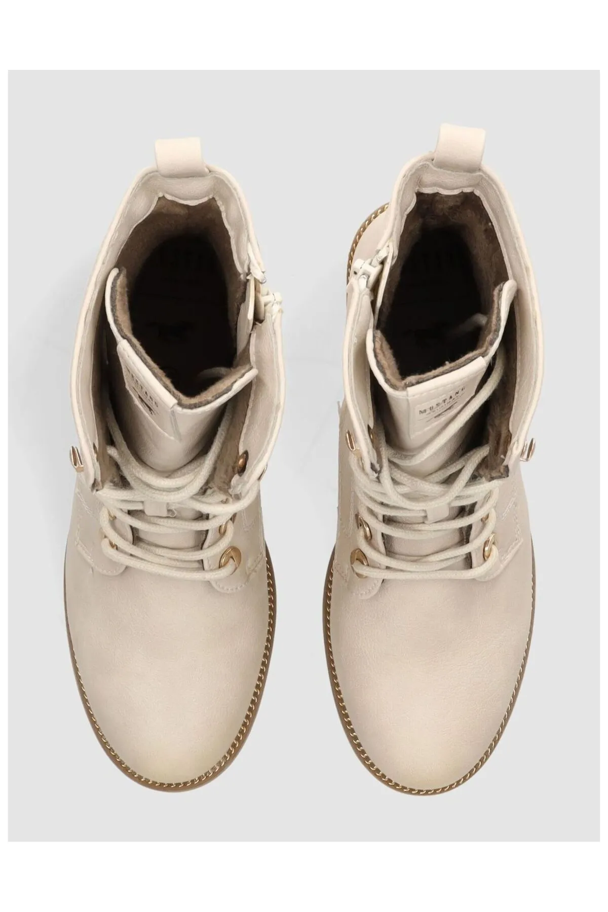 Mustang  Stiefelette - Beige - Blockabsatz