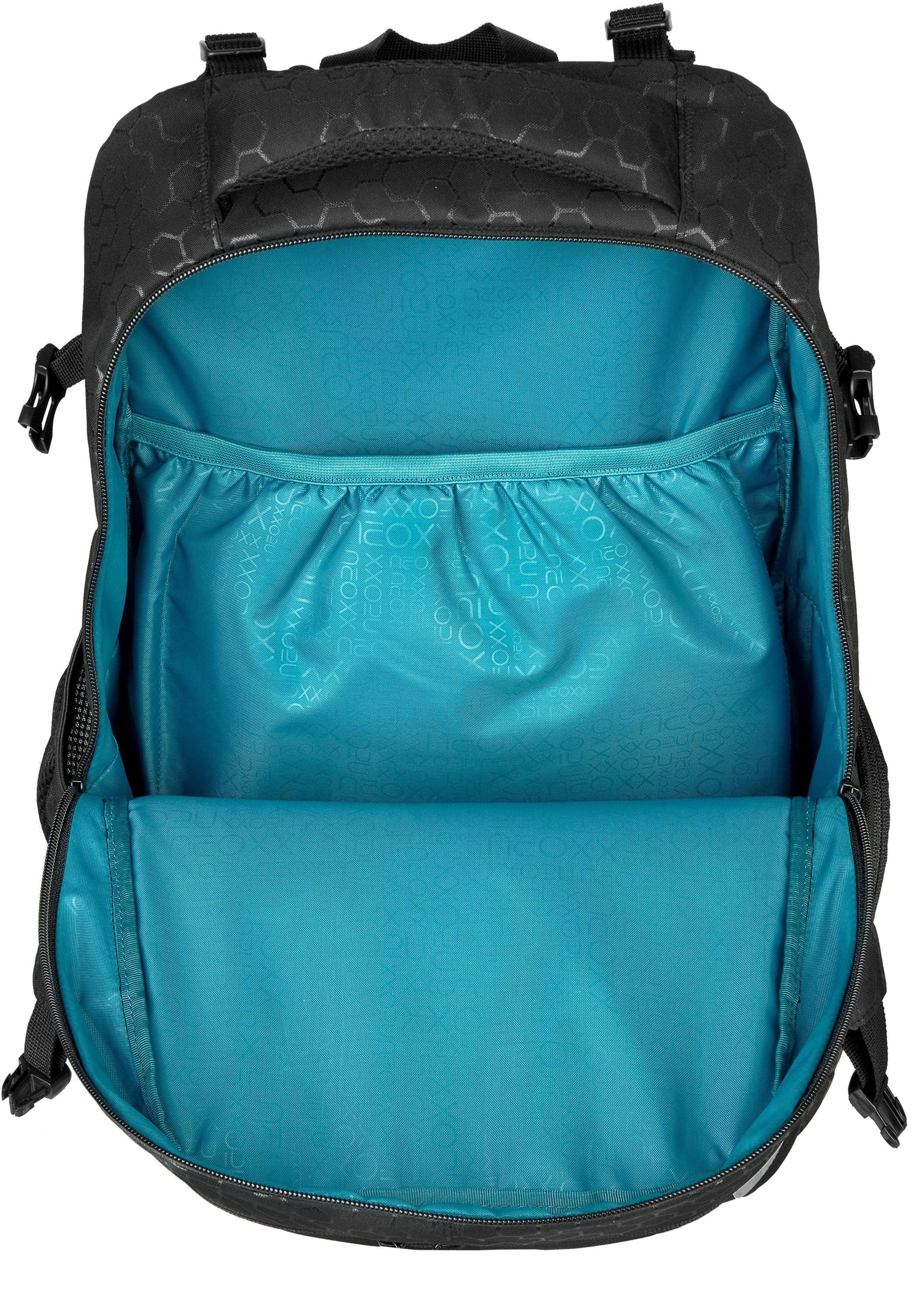 neoxx Schulrucksack Active, Lost in black, aus recycelten PET-Flaschen