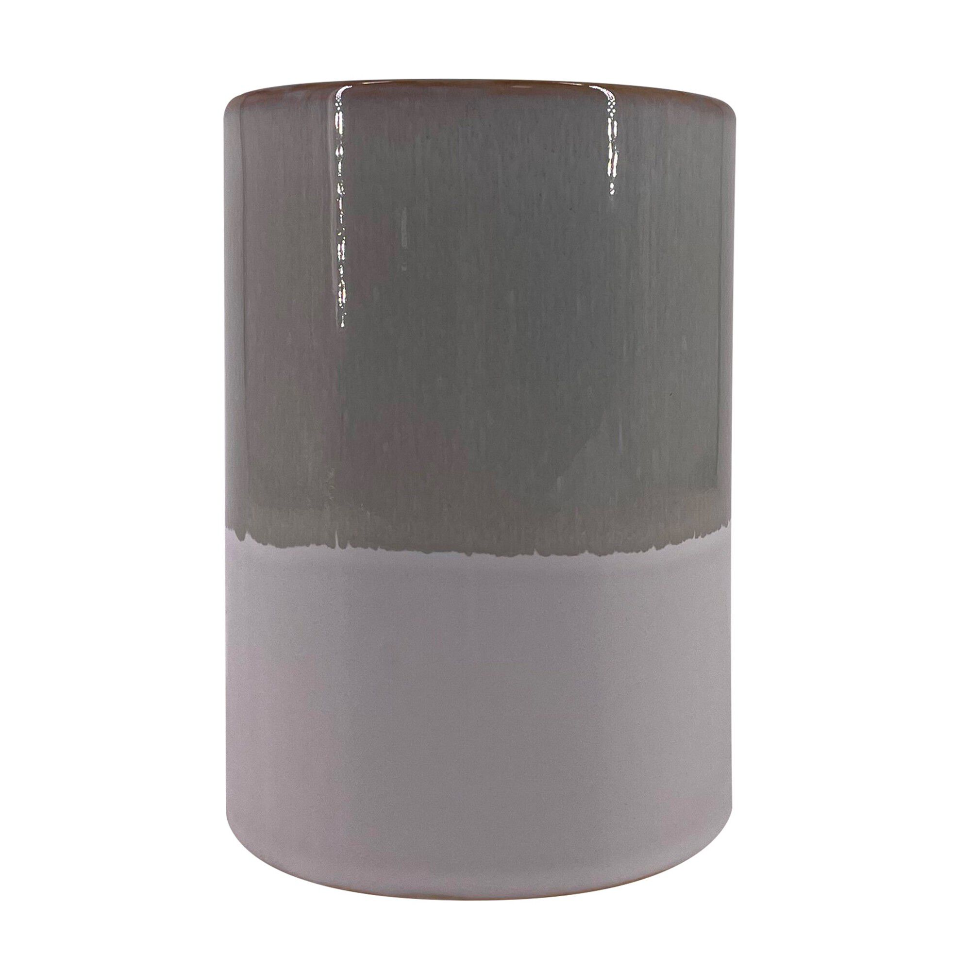 Vase tube bicolore en céramique