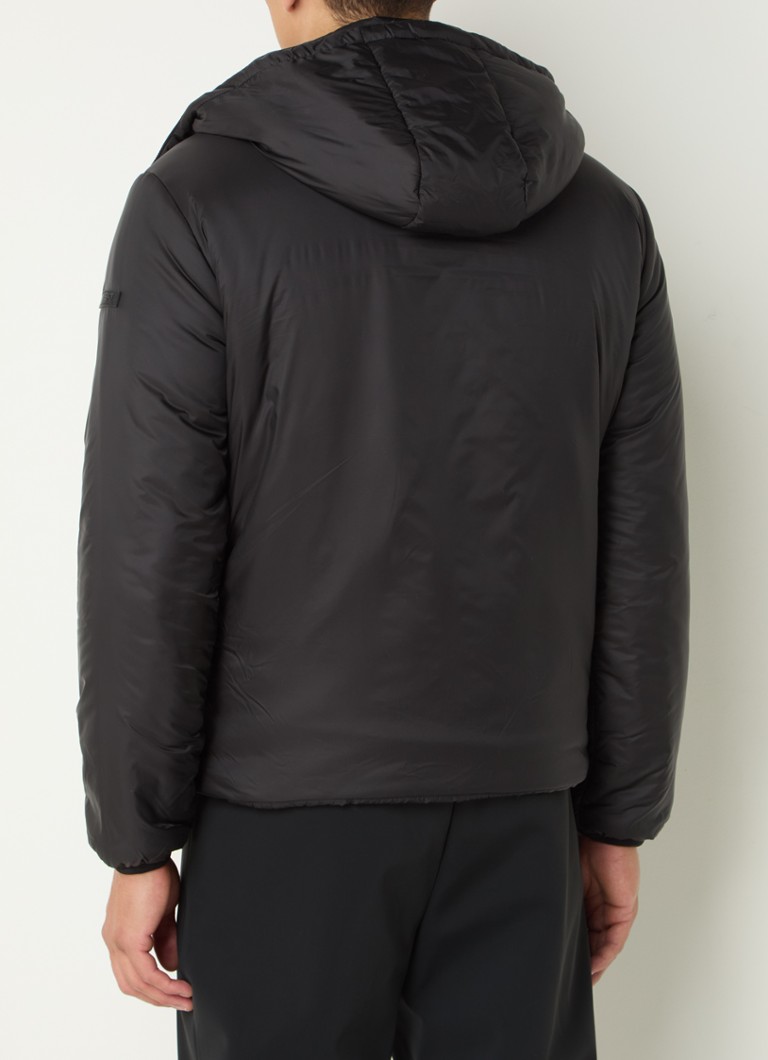 Bomber jakna Emporio Armani z vezenim logotipom in snemljivo kapuco
