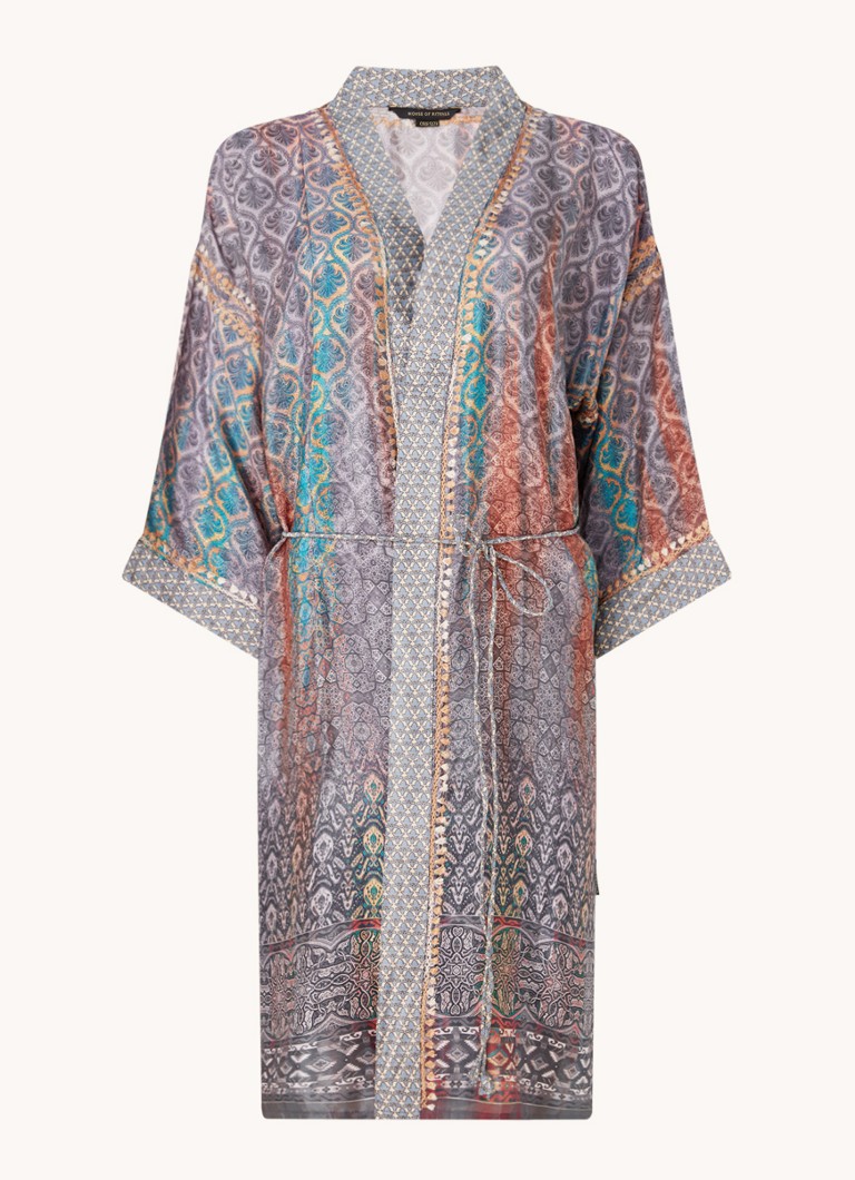 Rituals Jaypur Saree kimono realizzato in raso con motivo paisley