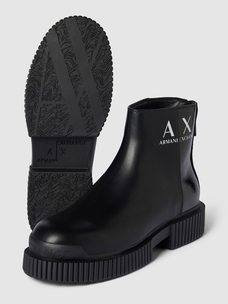Stiefel mit Label-Print Modell 'EDDIE' in schwarz