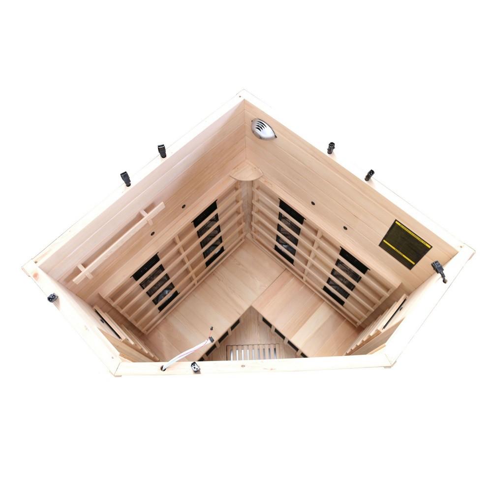 Dewello Infrarotkabine Infrarotsauna LAKEFIELD 3 120cm x 120cm x 190cm Dual-Therm