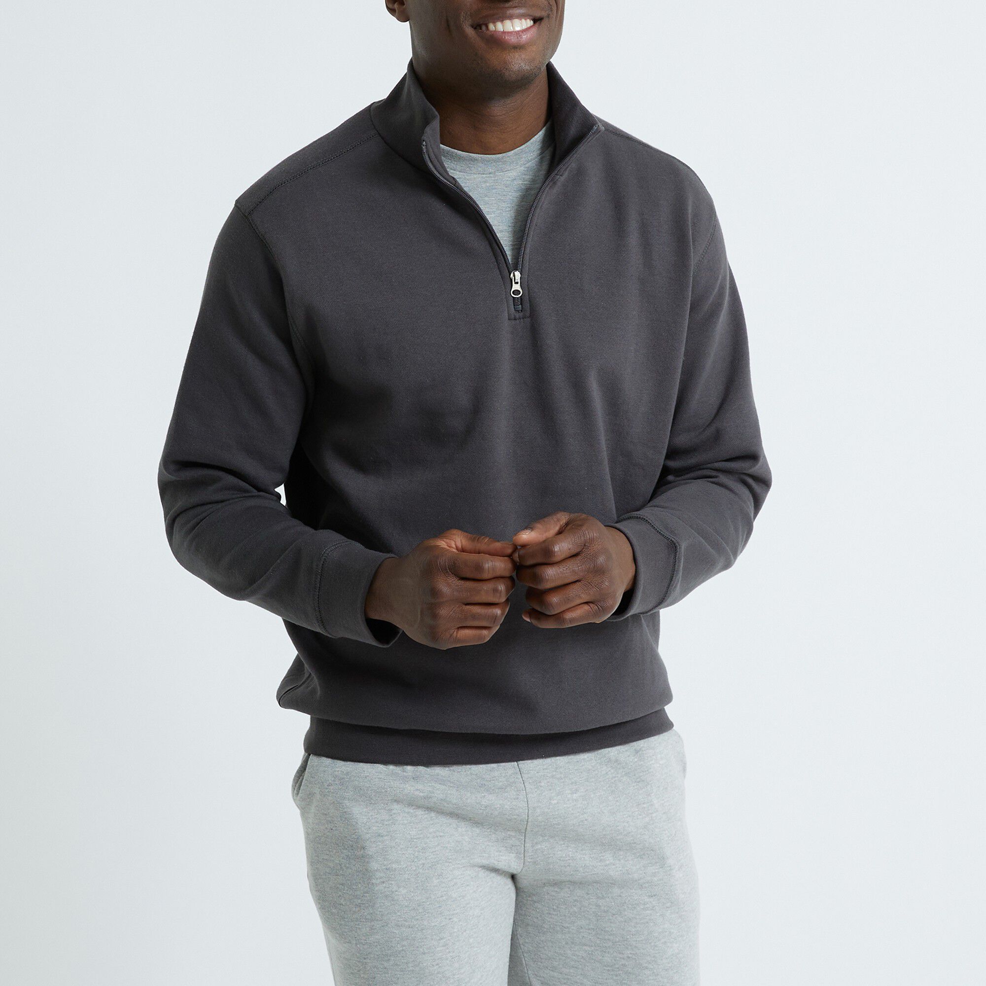 Sweat molleton col camionneur zippé