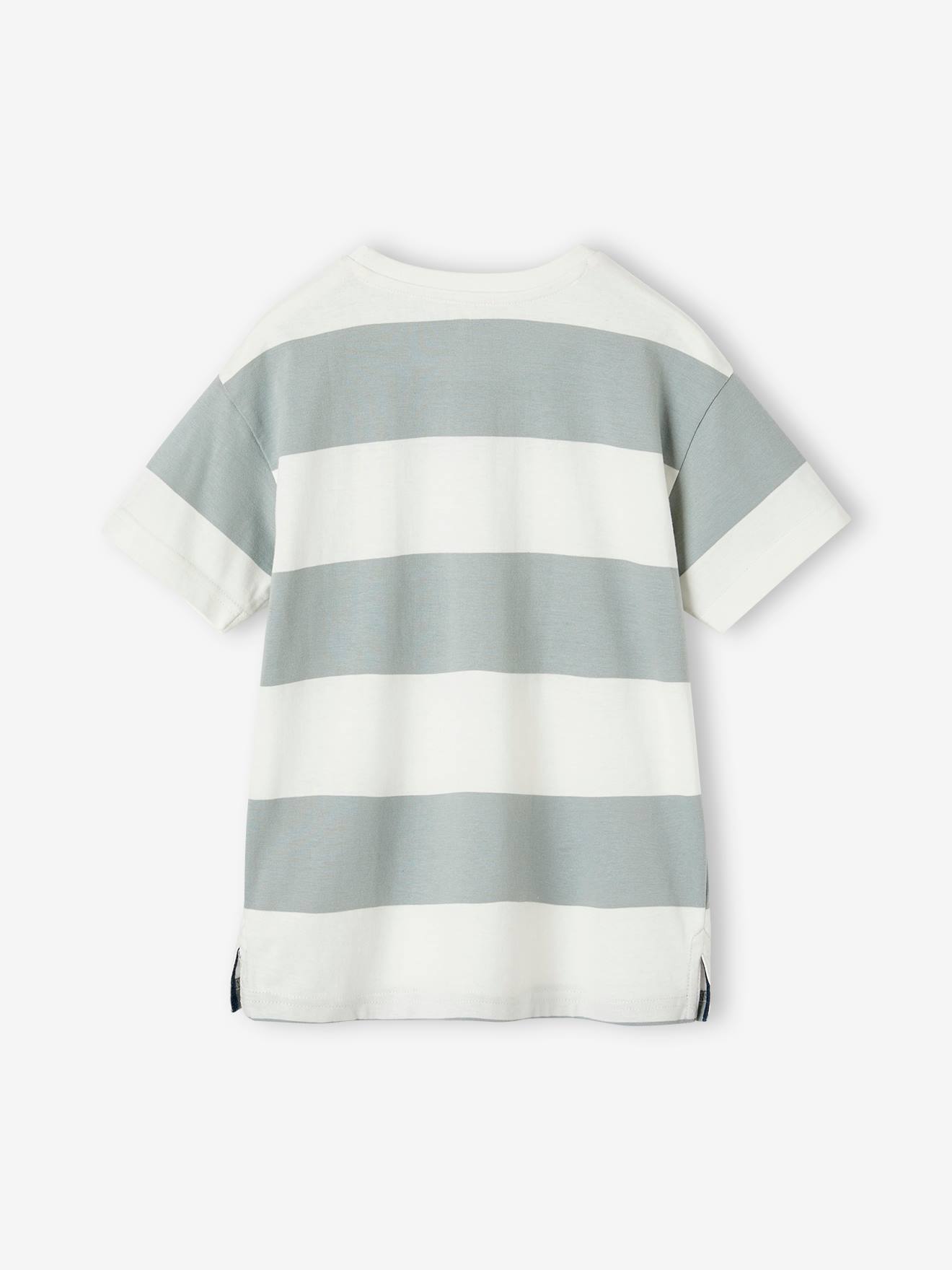 Vertbaudet Jungen Sport-Shirt mit Streifen Oeko-Tex - aqua