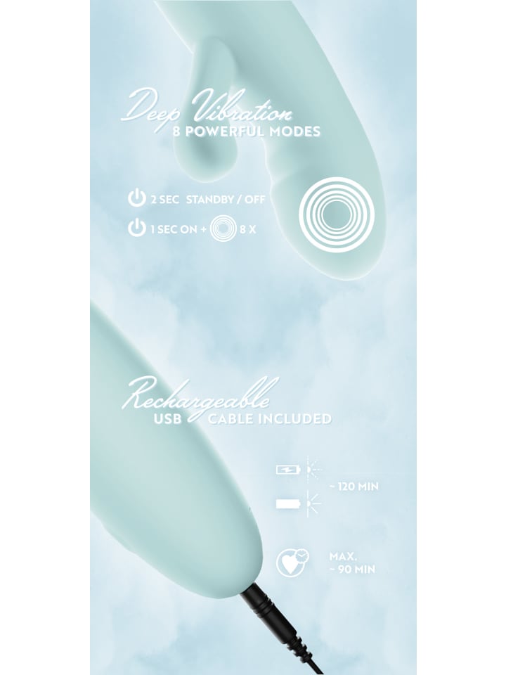 Cuties Vibrator Rabbit Vibrator in türkis günstig kaufen 15,5 cm
