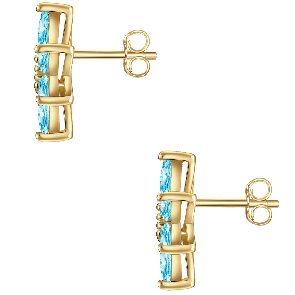 Glanzstücke München Puces d'oreilles en argent Fleur Argent sterling Oxyde de zirconium (CZ) en Or ja Boucles d'oreilles