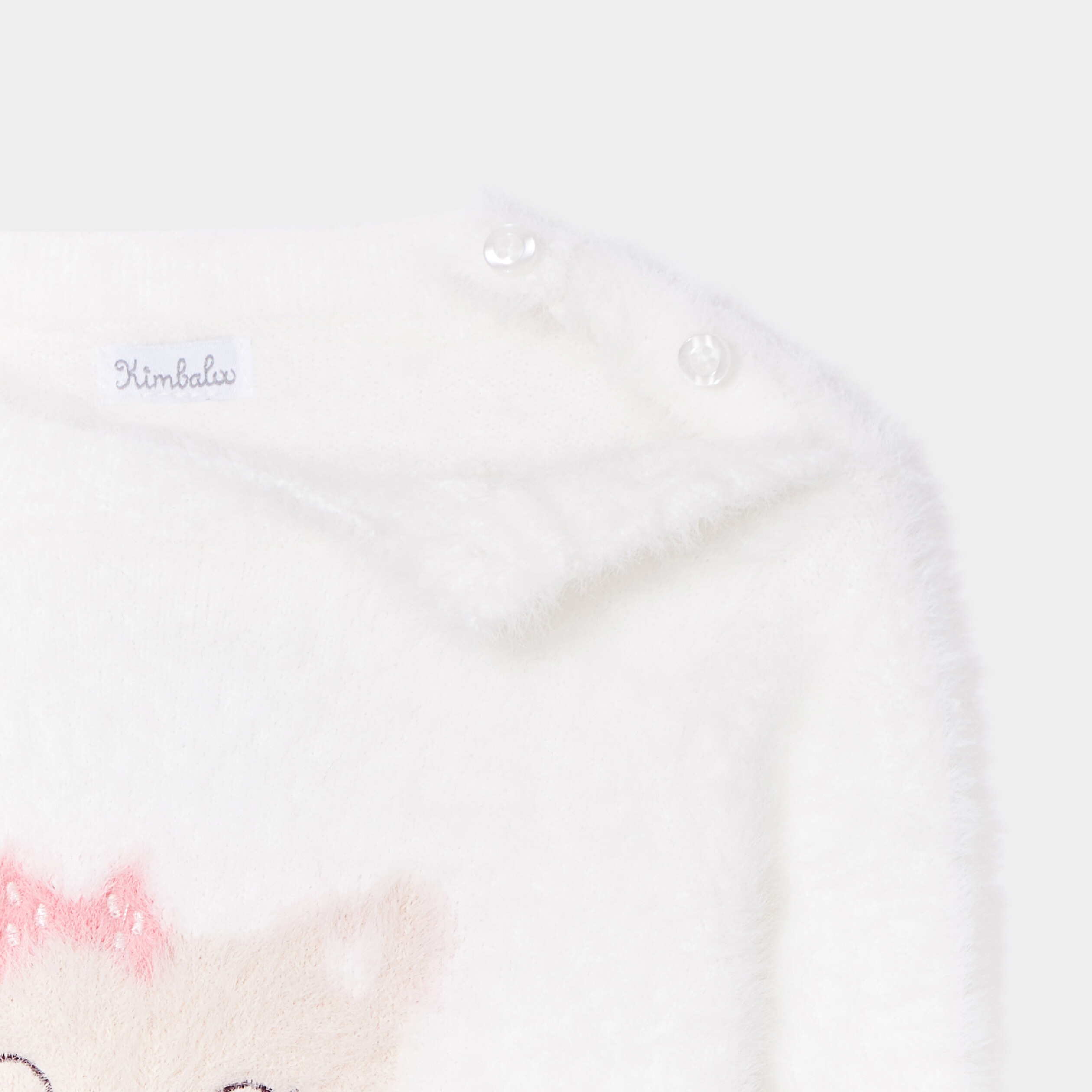 Pull mailles duveteuses Kimbaloo blanc bébé fille | La Halle