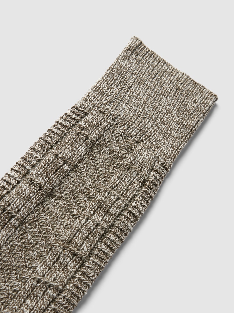 Socken in melierter Optik Modell 'Pile' in khaki meliert