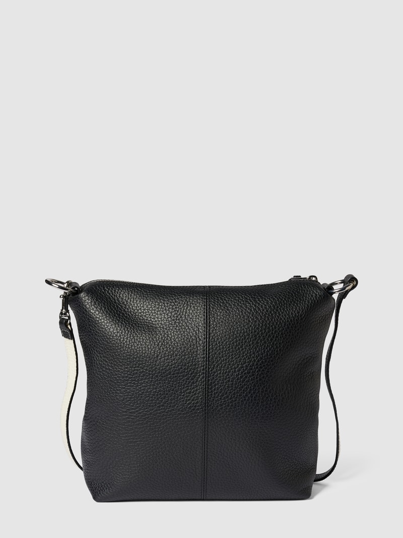 Hobo Bag aus Leder mit Label-Detail Modell 'AISSA' in schwarz