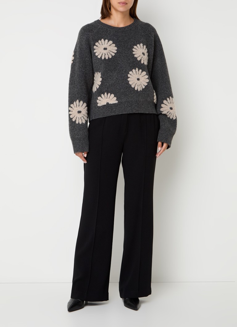 Maglione a maglia fine di Claudia Sträter in misto lana con motivo jacquard