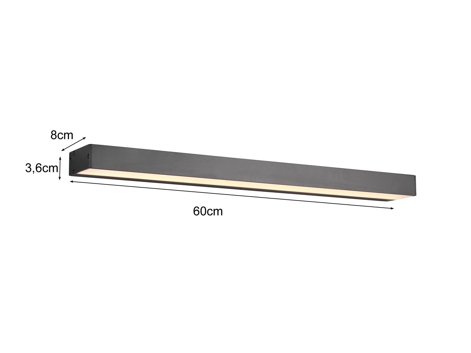 meineWunschleuchte Spiegelleuchte, LED fest integriert, Warmweiß, 2er Set indirekte Beleuchtung Badezimmerlampen Up and Down Wand B 60cm