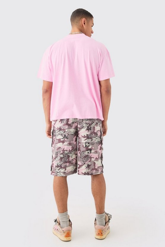 Oversize T-Shirt mit Discoball-Print