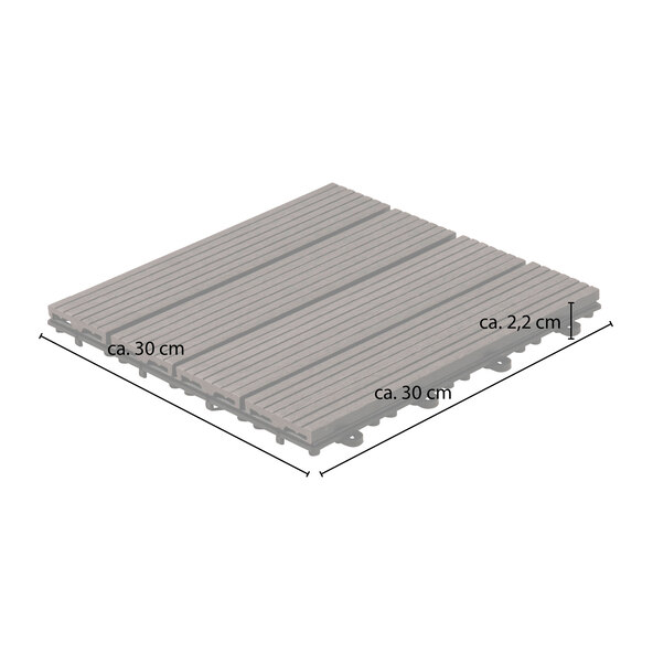 WPC-Holzfliesen BAVARO, 3m²-Paket, anthrazit