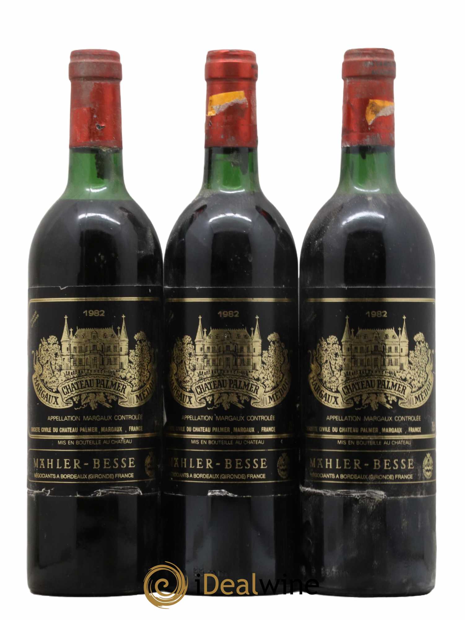 Château Palmer 3ème Grand Cru Classé  1982 - Lot de 3 Bouteilles