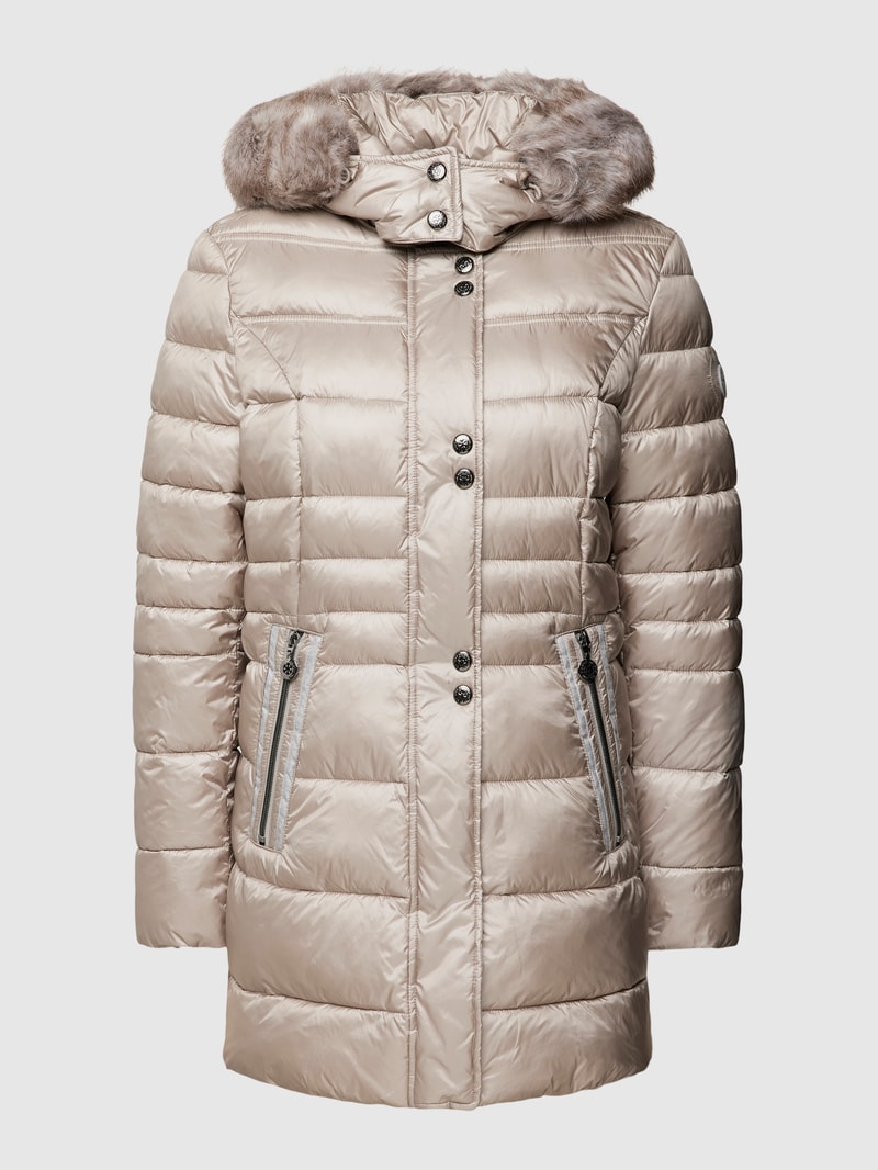 Steppjacke mit Kapuze in beige