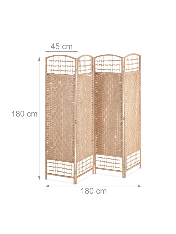relaxdays Paravent in Natur- (B)180 x (H)180 cm günstig kaufen onesize