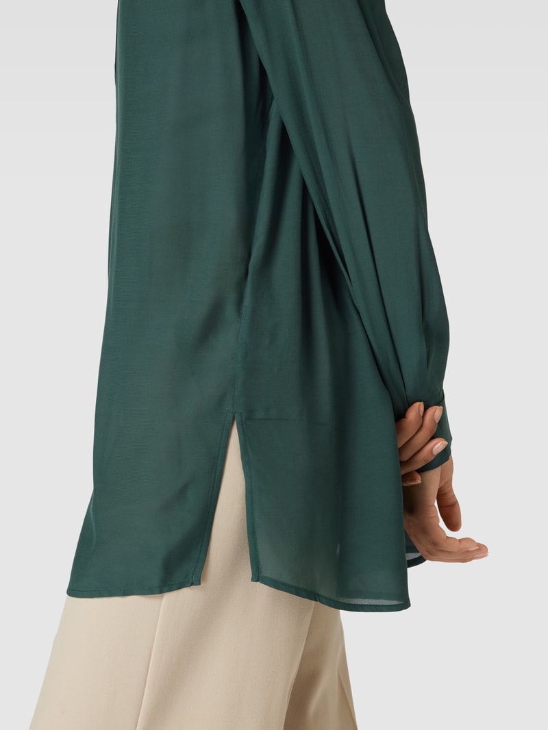 Bluse mit Serafino-Ausschnitt Modell 'Facura' in bottle