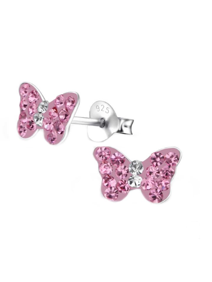schmuck23 Ohrringe 925 Silber Schmetterling in Pink günstig kaufen onesize