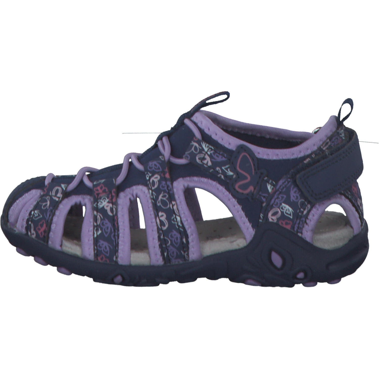 Geox J35GRA, Sandalen (Kinder), Kinder, NAVY/DK LILAC