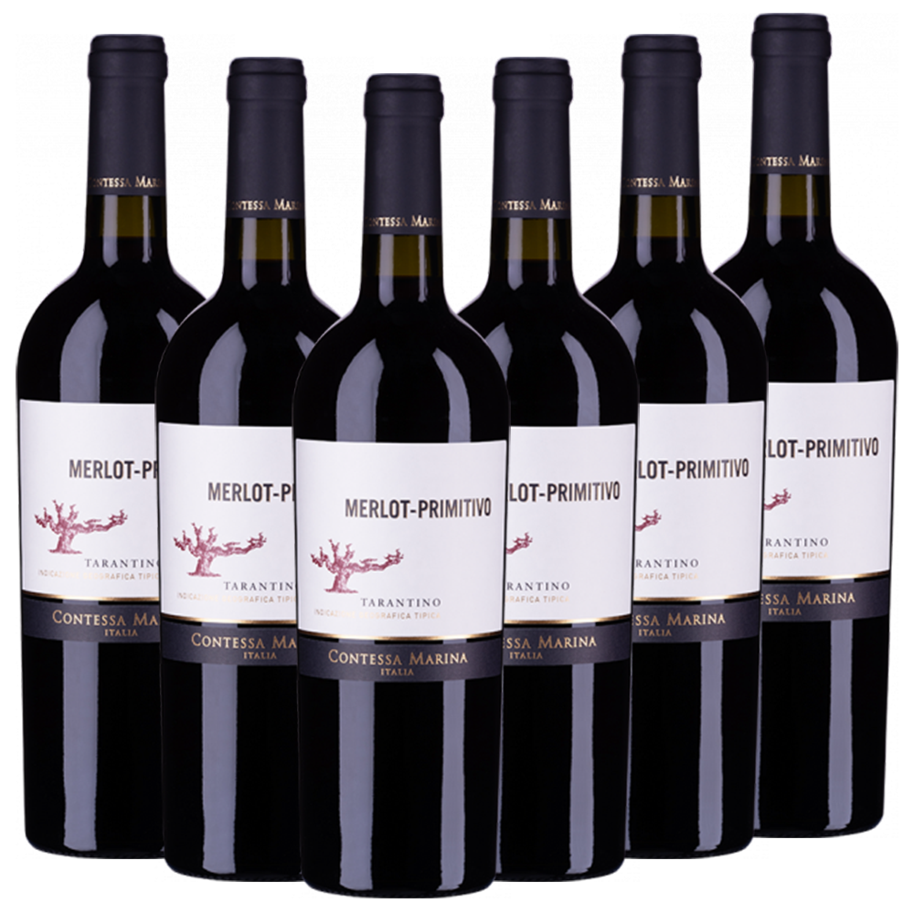 Contessa Marina Merlot-Primitivo Tarantino IGT Contessa Marina Italien  halbtrocken - 6er Karton