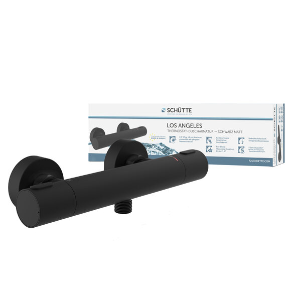Duscharmatur mit Thermostat LOS ANGELES, schwarz matt