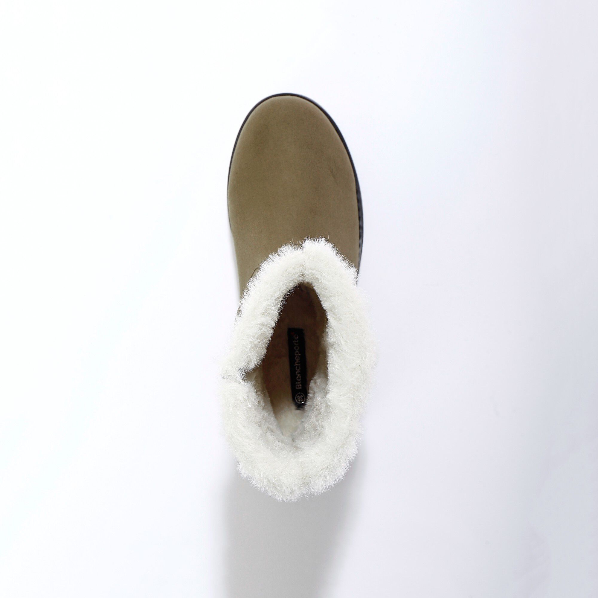 Bottines fourrées zippées à col fausse fourrure et boucle