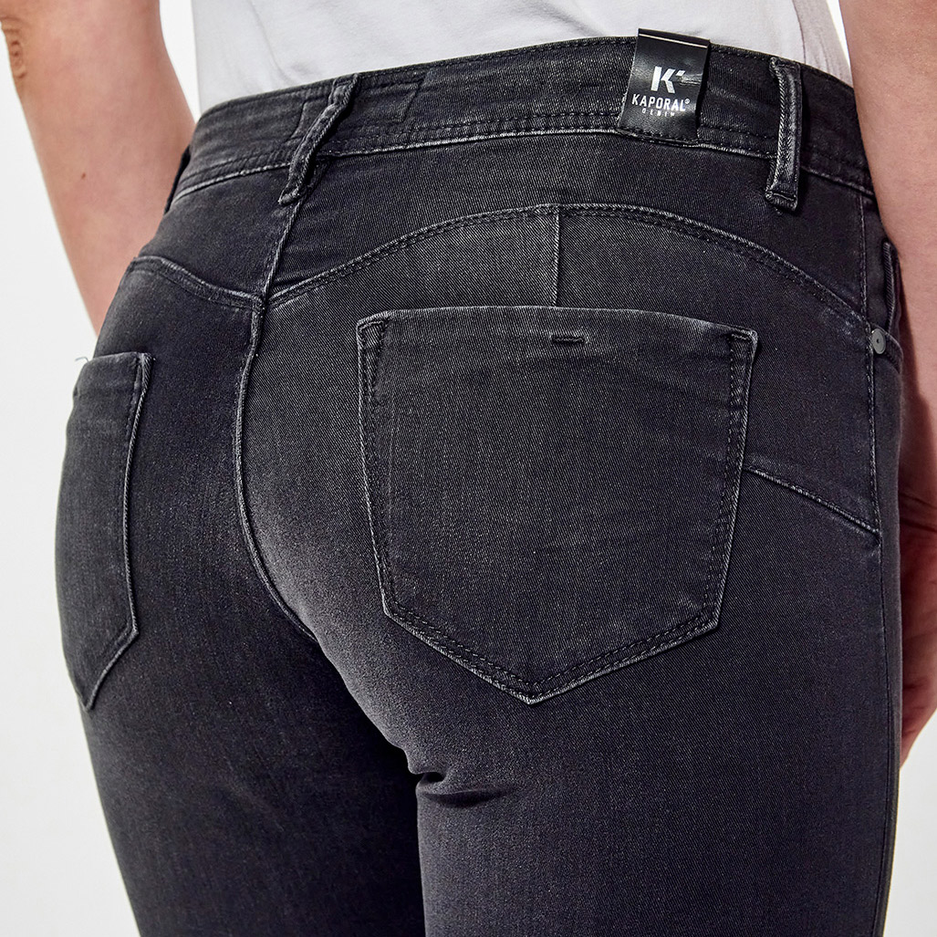 LOCKK  Jean slim Femme noir délavé, effet push-up
