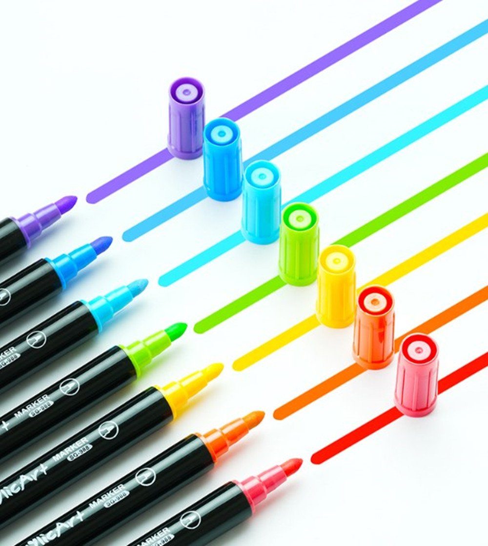 XDeer Lackmarker Acrylstifte für Steine,24/36Farben Wasserfest Dual Tip Marker Stifte, für Papier,Leinwand, Glas, Keramik, Holz - Ideal zum Basteln,Bemalen