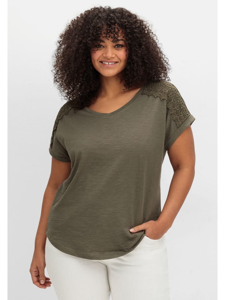 sheego Shirt in oliv günstig kaufen