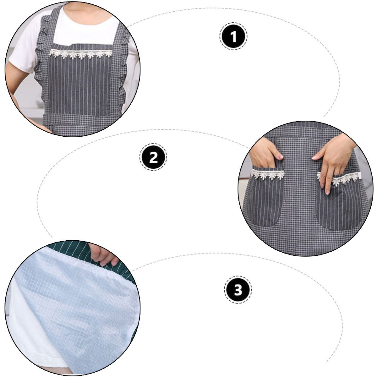 Jormftte Kochschürze Damen Süß Schürze,mit 2 Taschen,Wasserdichte Küchenschürzen für Koch
