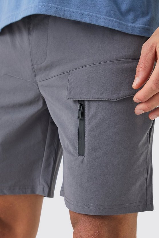 Lockere elastische Lightweight Stretch Cargohose mit Reißverschluss