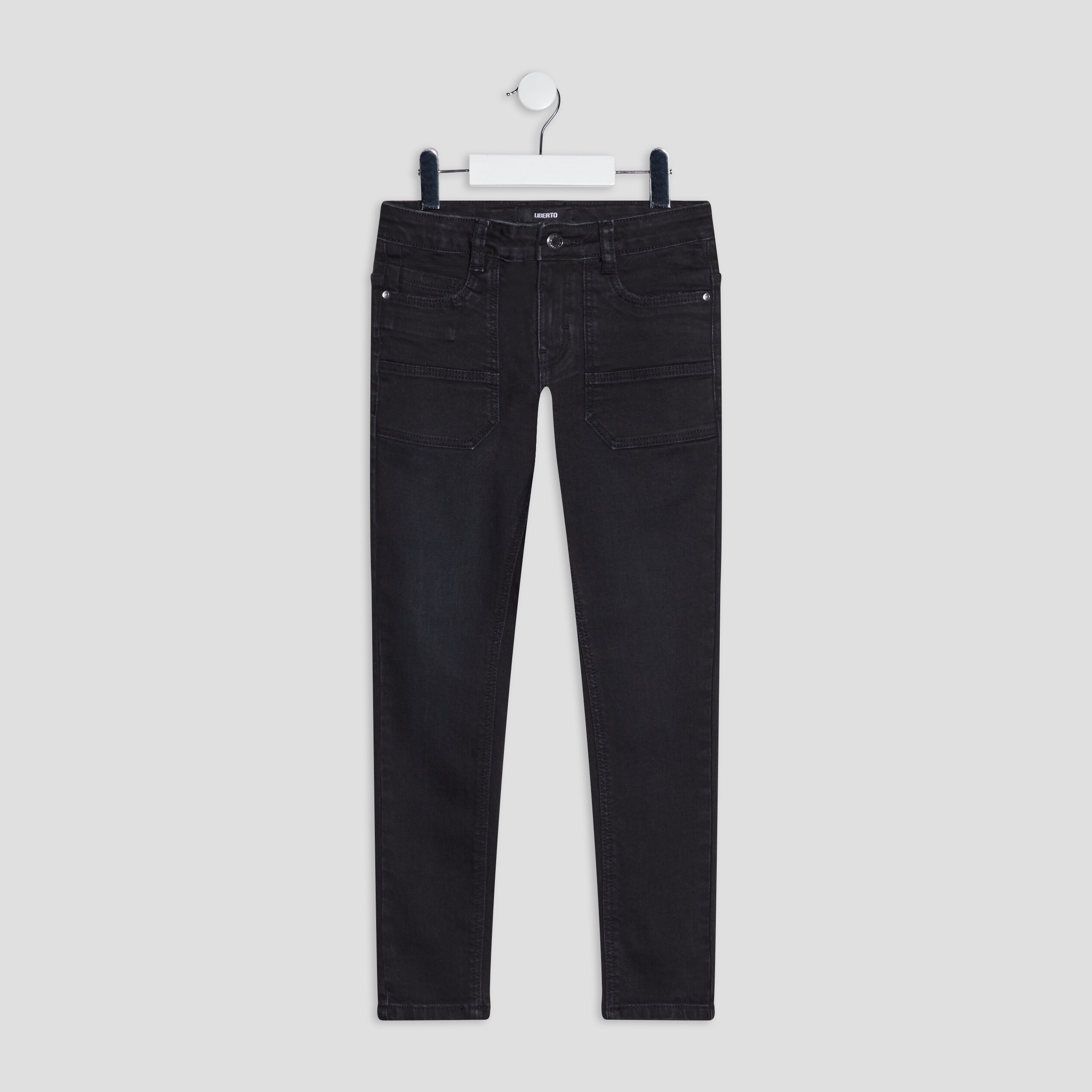 Jeans straight denim noir garçon | La Halle