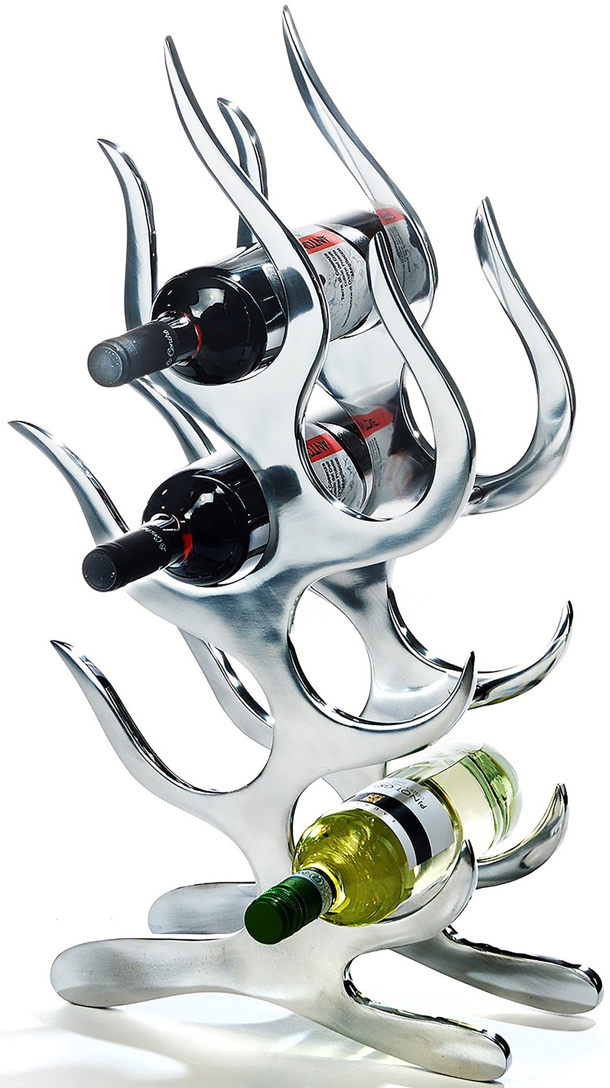 Kobolo Weinregal Flaschenhalter FLAME aus Metall für 6 Flaschen