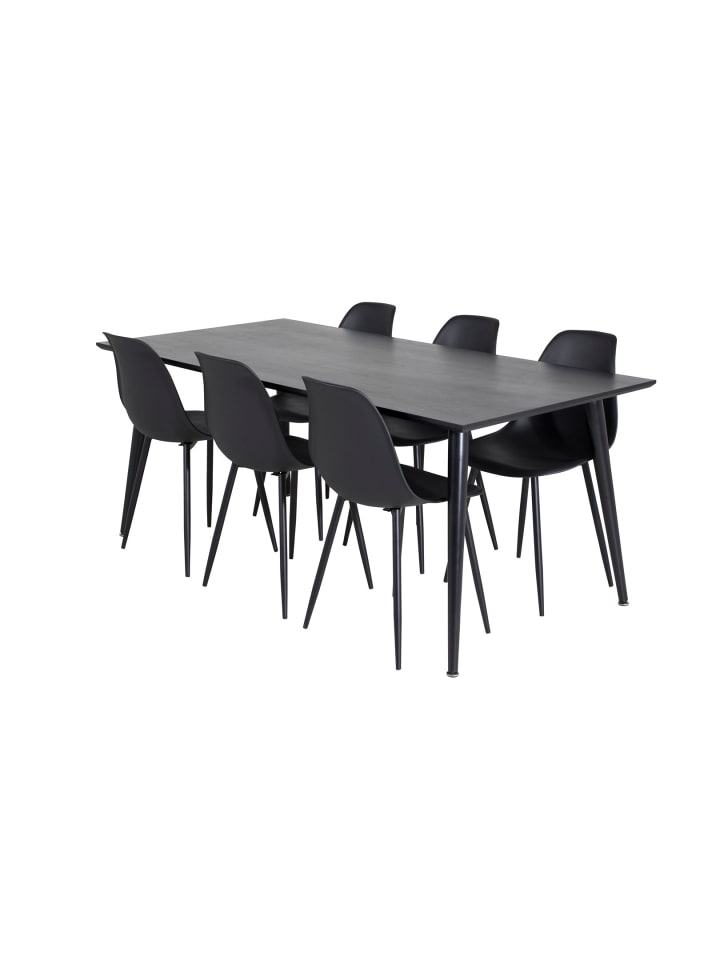 ebuy24 Essgruppe Dipp 46 (7-teilig) Schwarz 90 x 180 cm günstig kaufen onesize