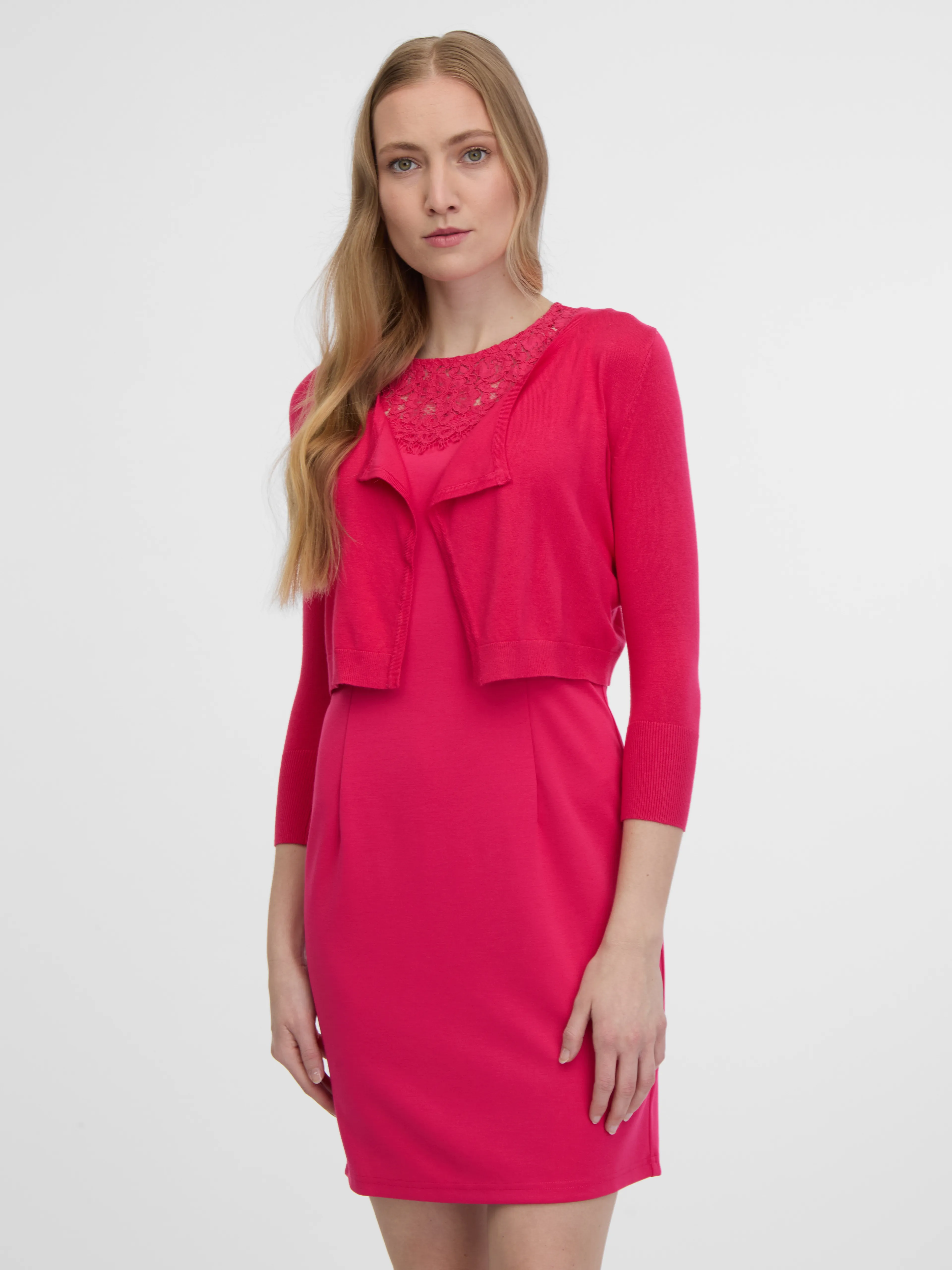 Dunkelrosa Damen-Cropped-Cardigan ORSAY