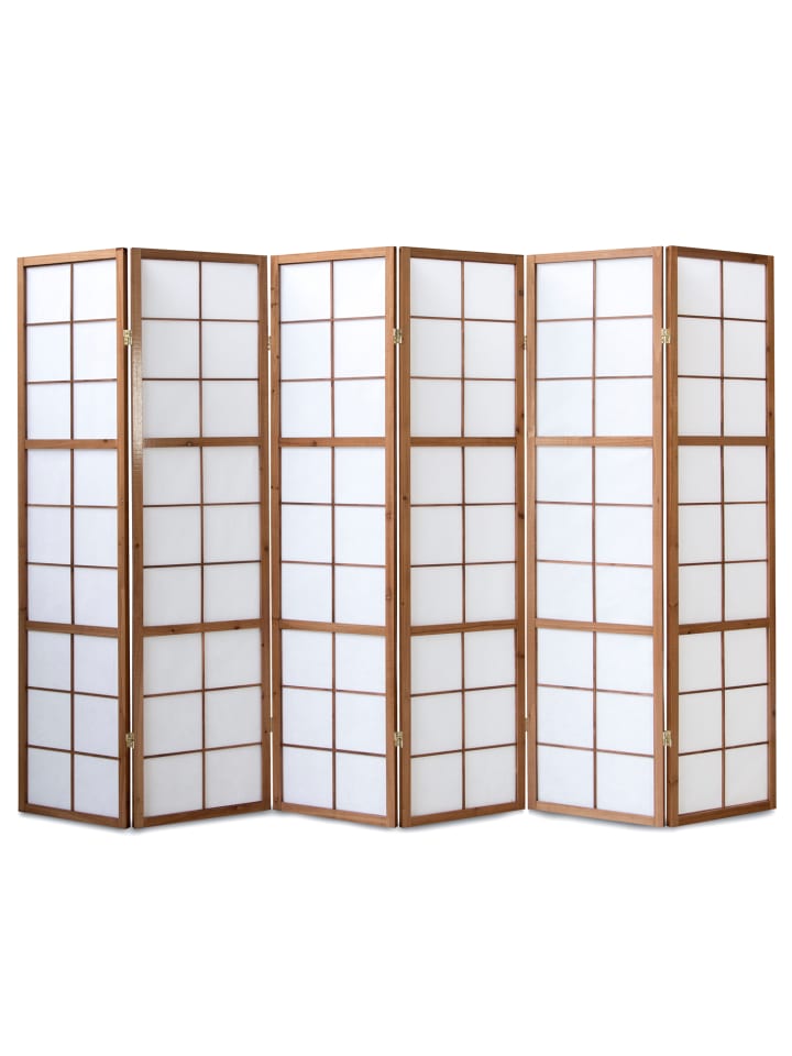 Homestyle4u 6-tlg. Paravent Shoji in Braun 264x175 cm günstig kaufen onesize