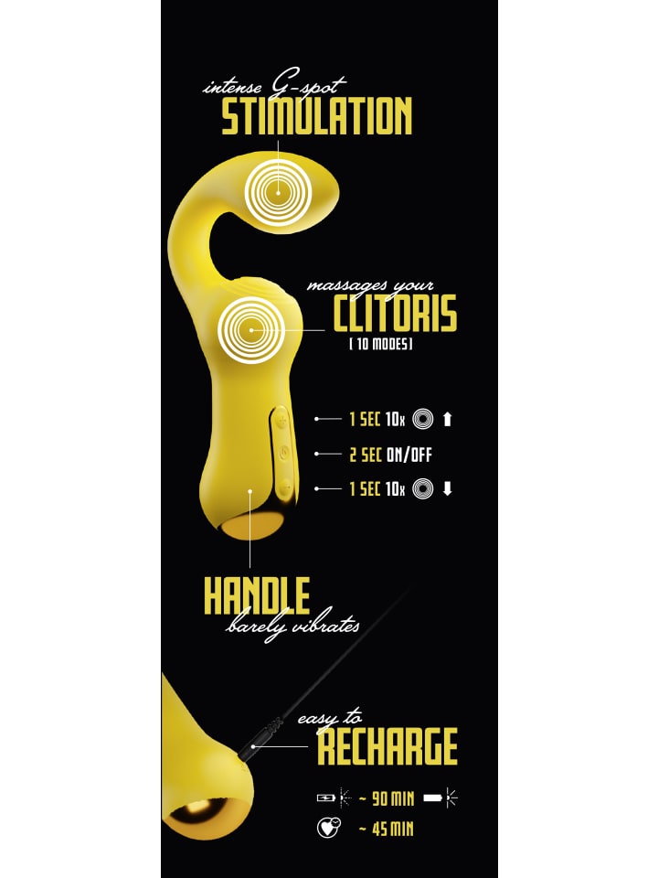Your new favorite Vibrator Double Vibrator in gelb günstig kaufen 18,5 cm