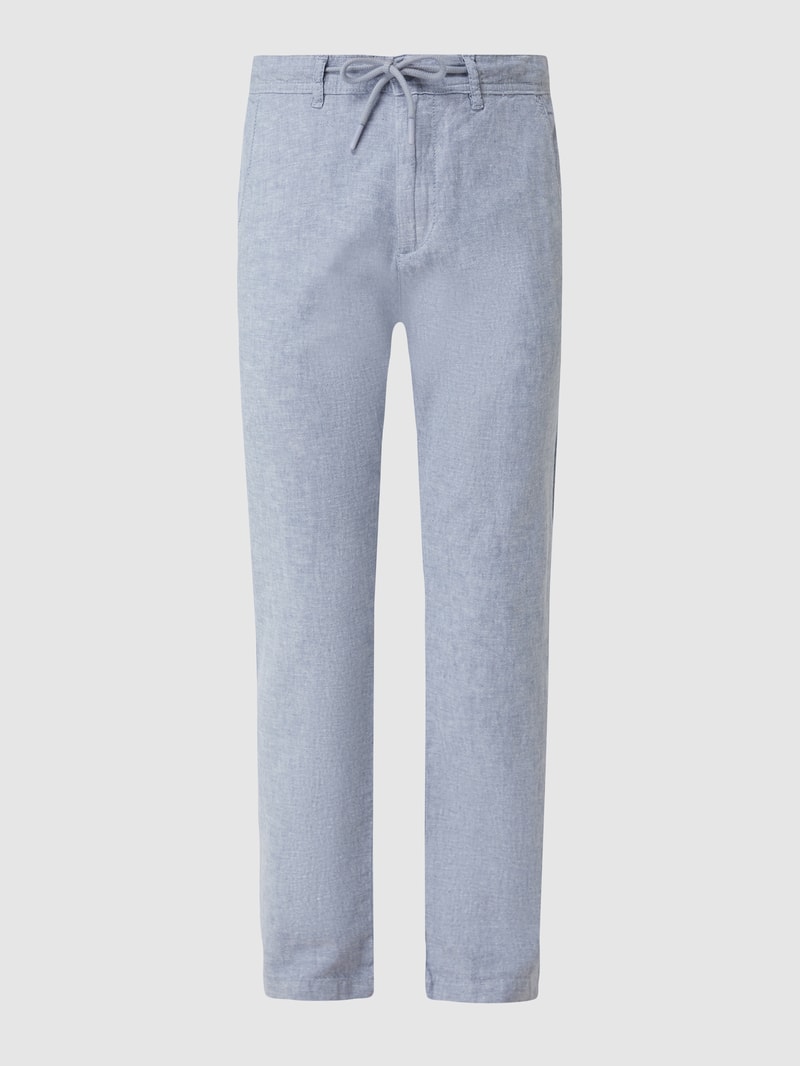 Regular Fit Hose aus Leinenmischung in bleu