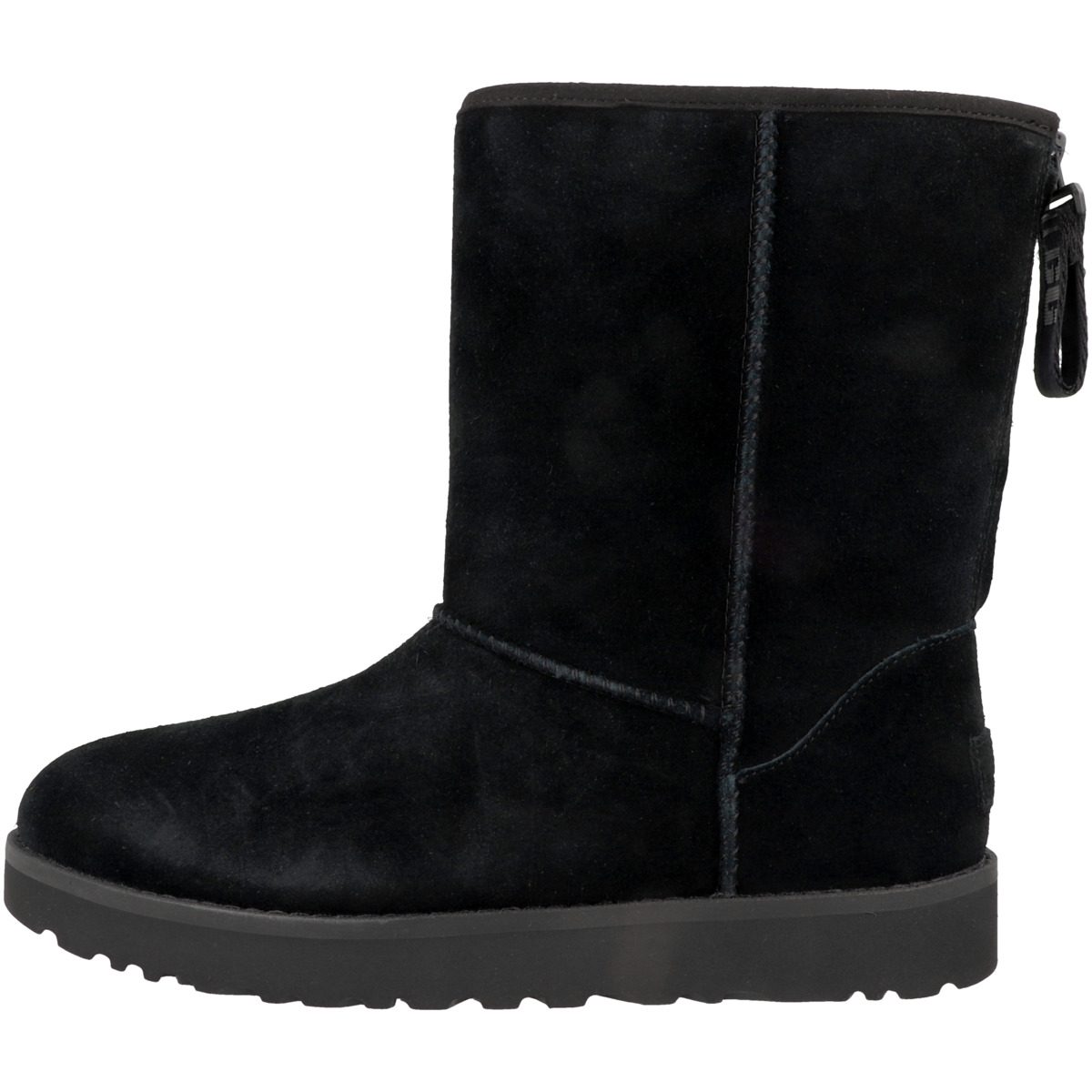 UGG Classic Short Logo Zip Boots schwarz