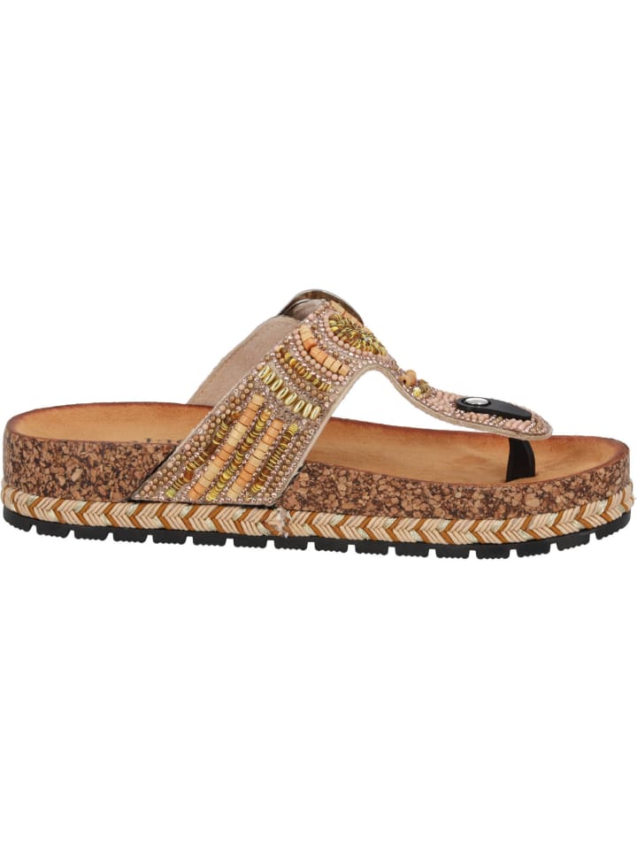 palado Plateau-Pantoletten in Camel strass günstig kaufen