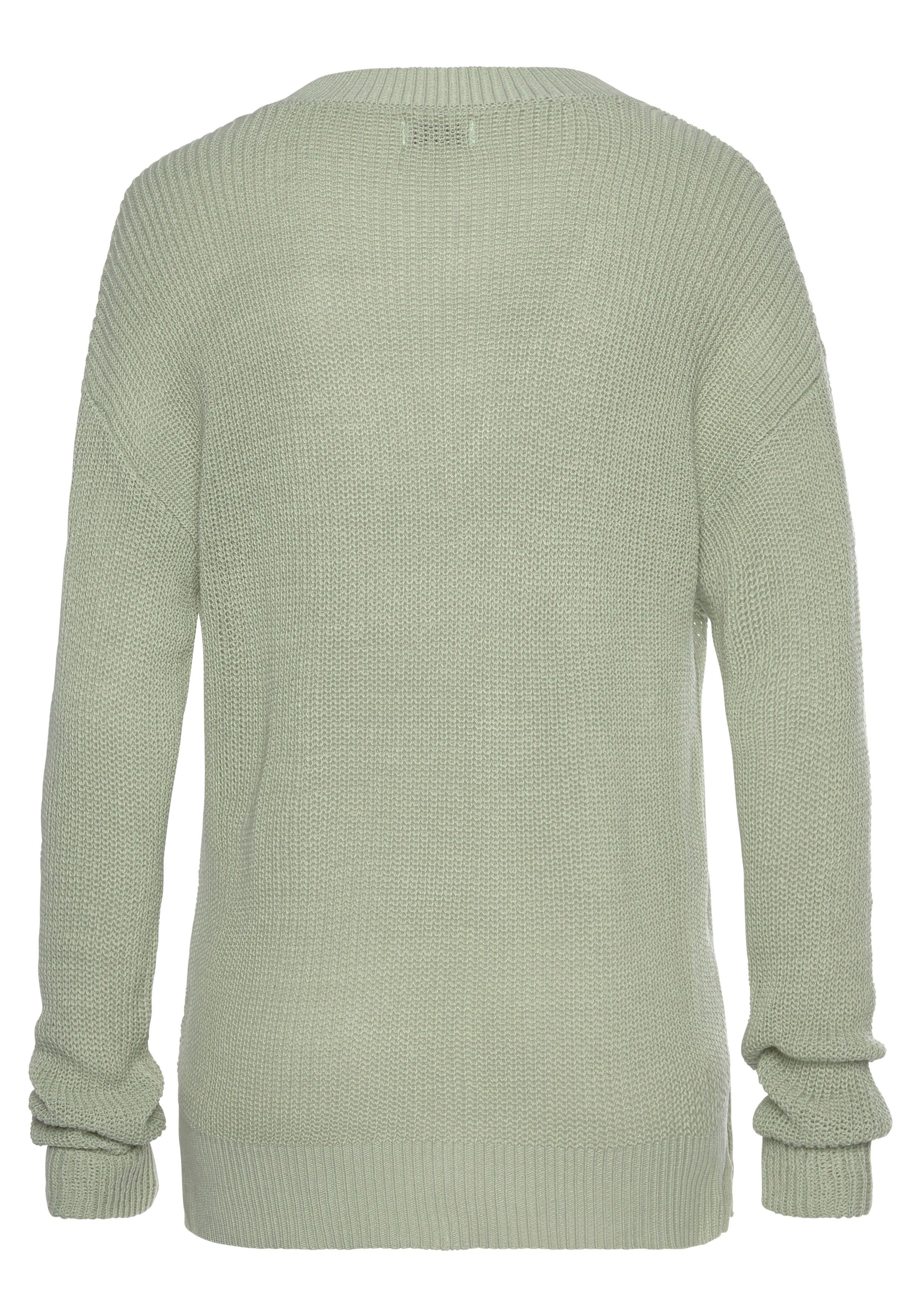 LASCANA V-Ausschnitt-Pullover aus weichem Strick