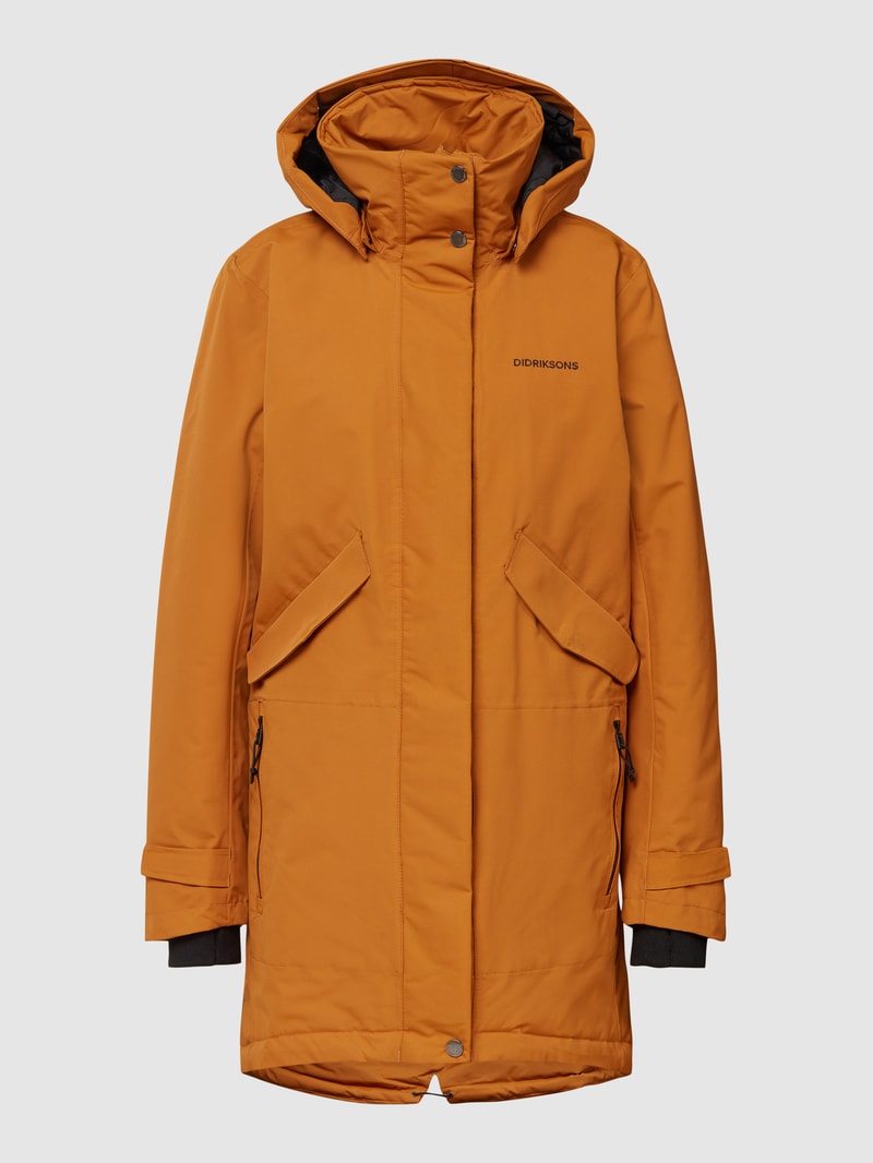 Steppjacke mit abnehmbarer Kapuze in orange