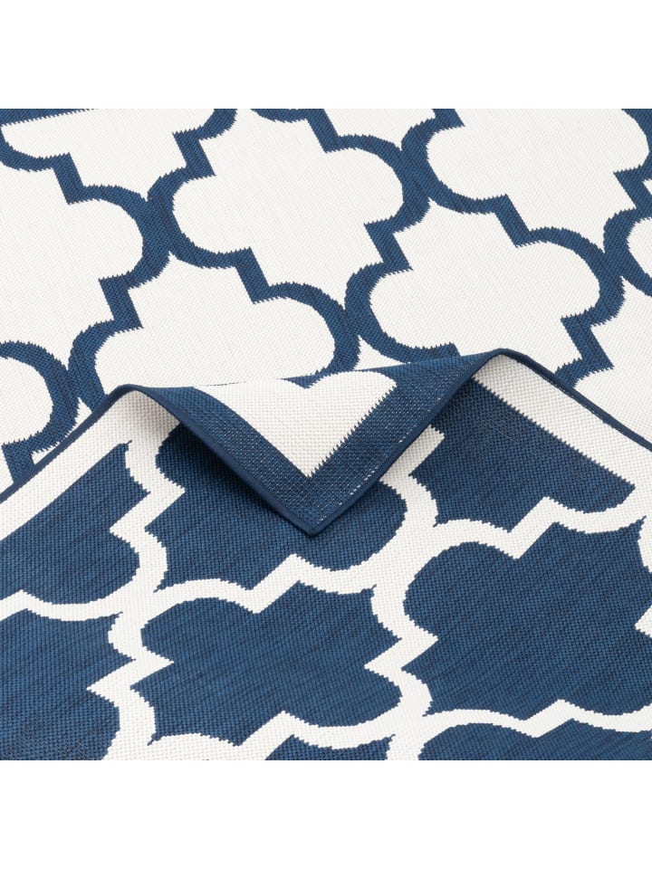 Pergamon In- und Outdoor Teppich Beidseitig Cape Cod Fliesenoptik in Blau günstig kaufen